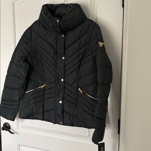 GUESS Women’s Midweight Puffer Jacket XL NWT Cold Weather Spruce Green Gold Zip
